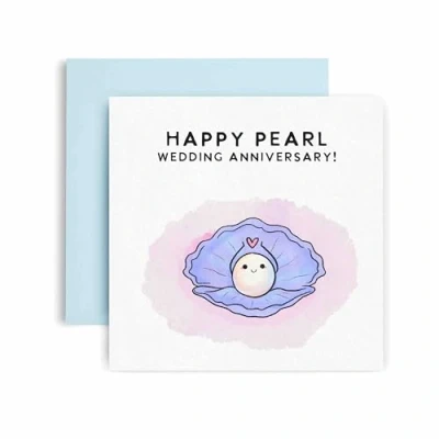 Image of Happy Pearl Anniversary Card 30th for Husband or Wife Wedding 14.8cm (Pearl 30th)