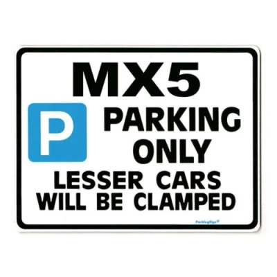 Image of Car Parking Sign Gift Compatible with MX 5 EUNOS ROADSTER MAZDA Models Size Large 205 x 270mm