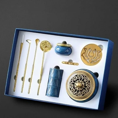 Image of WFXXZL Brass incense Making Set (no spice) DIY Blue Backflow Tower Kit Cone Molds Pure copper seal tool mold burner