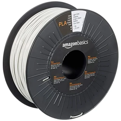 Image of Amazon Basics PLA 3D Printer Filament, 1.75 mm, Light Grey , 1 kg Spool