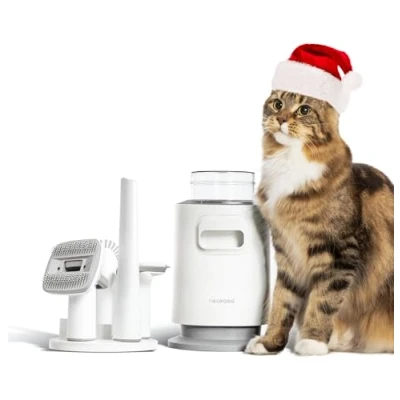 Image of Neakasa P0 Lite Cat Brush &amp; Vacuum Suction 99% Pet Hair, Professional Grooming Kit, Low Noise, 5 Proven Tools, deShedding Tool, Furminator, Groomer for Long Short Haired Dogs Cats