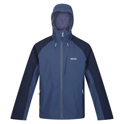Image of Regatta Mens Britedale Colour Block Waterproof Jacket (Admiral Blue/Navy) Size 3XL