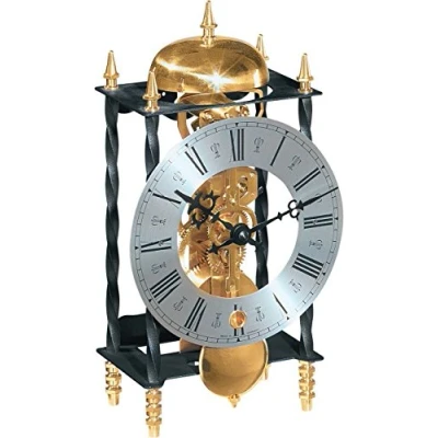 Image of Watching Clocks Hermle Galahad Mechanical Pendulum Mantel Clock Wrought Iron Strike on Hour
