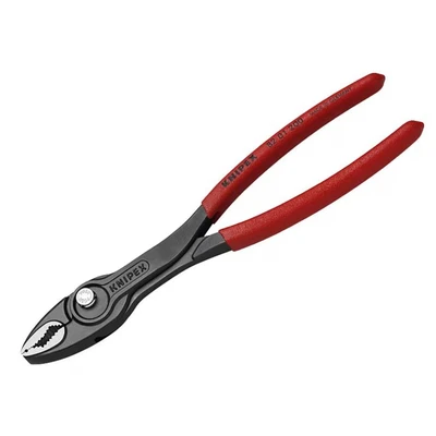 Image of Knipex TwinGrip slip Joint Pliers black atramentized, with non plastic coating 200 mm 82 01 SB