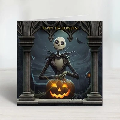 Image of Nightmare Before Christmas Jack Skellington Halloween Card