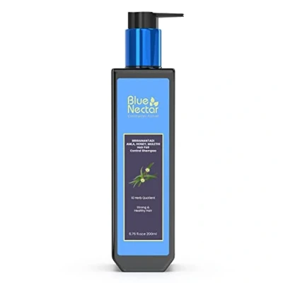 Image of Blue Nectar Hair Fall Control and Healthy Scalp Cleanser Shampoo for dry dull &amp; damaged with Amla, Honey Mulethi, Suitable Colored (200 ml)
