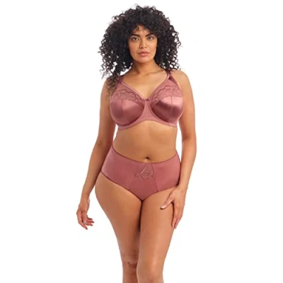 Image of ELOMI Women&#039;s Cate Underwire Full Cup Banded Bra Coverage,Rosewood,42DD