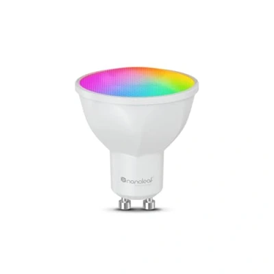 Image of Nanoleaf Matter GU10 Smart LED Bulb 1 RGBCW Dimmable Spotlight, Screen Mirror, 16 M+ Colours, 400 Lumen, WiFi App/Voice Control (Alexa, Apple, Google), Ideal for Living Room, Bedroom Deco