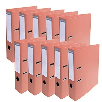 Image of Exacompta Ref. 53705E Box of 10 PVC lever arch files 70 mm spine 75 mechanical External dimensions: 32 x 29 7 cm A4 file format Colour: Salmon