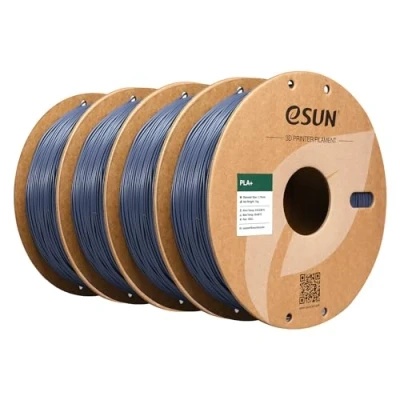 Image of eSUN PLA+ Filament 1.75mm, Enhanced Toughness 3D Printer PLA Plus, Dimensional Accuracy +/ 0.03mm, 1KG per Spool, 4 Spools Printing Filament, Grey
