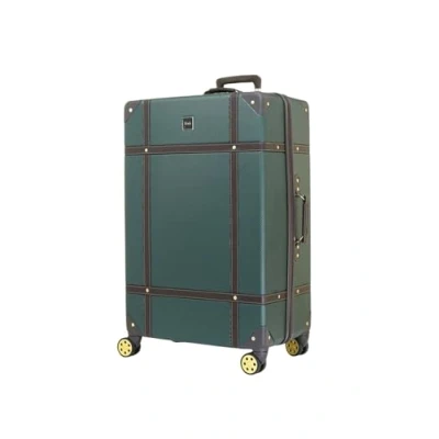 Image of Infinity Leather Green Cabin Suitcase 55 x 35 22 cm Lightweight Hard Shell Luggage Suitable for Easyjet, Ryaniar, Jet 2 Paid Carry on