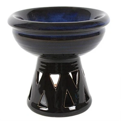 Image of Something Different Wholesale Gorgeous Blue Ceramic Deep Bowl Oil Burner 13.5cm x 14cm (1 Pc.) Premium Material, Versatile &amp; Elegant Design Ideal Home Decor, Relaxing Ambiance