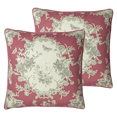 Image of Paoletti Burford Floral Feather Filled Cushion Twin Pack
