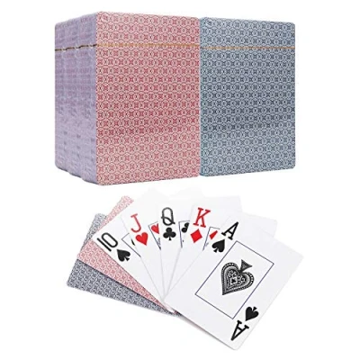Image of Vinsani Check Playing Cards, Poker Size Standard Index, 6 Decks of Cards (3 Red and 3 Blue), for Blackjack, Euchre, Canasta, Pinochle Card Game, Casino Grade