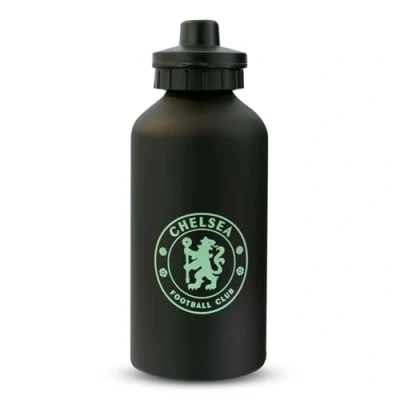 Image of Hy Pro Officially Licensed Chelsea F.C. 500ml Aluminium Waterbottle Black &amp; Mint, Intergrated Spout, Matt Finish, Blues, Leakproof, Lightweight, Cap, Lid 0.5L