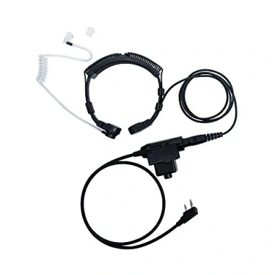 Image of Caroo Tactical Throat Mic Headset earpiece with U94 PTT Compatible for Baofeng UV 5R BF 888S F8HP F9 82 82HP 82C Kenwood Walkie Talkies 2 Way Radio