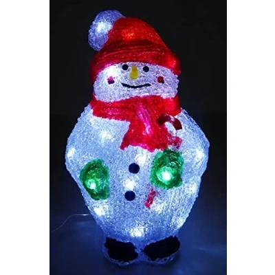 Image of Christmas Concepts® 28cm White LED Acrylic Snowman Decoration Battery Operated Indoor Decorations