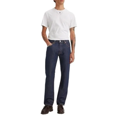 Image of Levi&#039;s Men&#039;s 501 Original Fit Jeans, Rinse, 33W / 34L