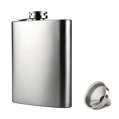 Image of Hip Flask with Funnel, 4 oz Stainless Steel Whiskey 100% Leak Proof, Portable Pocket for Liquor Men