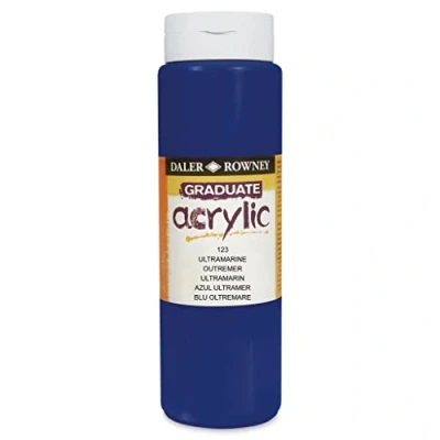 Image of Daler Rowney Graduate Acrylic Paint, Plastic Bottle, 16.91oz 500 ml, Ultramarine Blue