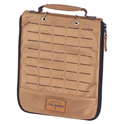 Image of Plano Guide Series Worm Wrap, Brown 1680 Denier Fabric, Premium Tackle Storage for Soft Plastics, Fishing Bait Binder Organization with 8 Included Bags