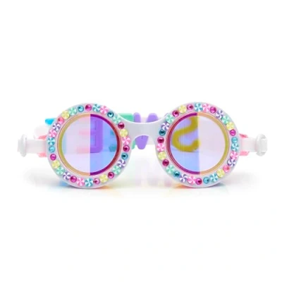 Image of Bling2O Kids Swimming Goggles 100% Silicone Anti Fog UV Protection +6Yrs Rainbow Ribbons Brights Stripes