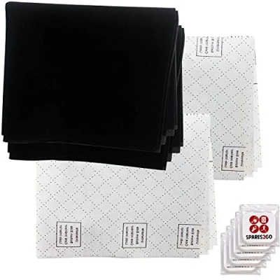 Image of SPARES2GO Grease Filter Kit compatible with Logik Cooker Hood Recirculating Kitchen Extractor Vent Fan (2 x Filters, 1 Carbon + 5 Fresheners)