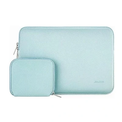 Image of MOSISO Laptop Sleeve Compatible with MacBook Air/Pro, 13 13.3 inch Notebook, Pro 14 M4 M3 M2 M1 Chip Max 2024 2021, Neoprene Bag Cover Small Case, Mint Green