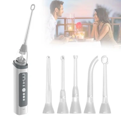 Image of CHSUFBTY Electronic Vacuum Tonsil Stone Removal Kit With LED Guidance Light Hassle Instant 3 Suction Mode 5 Silicone Nozzles, Fight Bad Breath Oral Irrigator For Remover(NASA008)