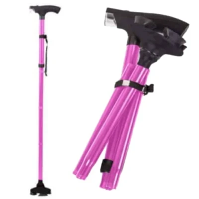 Image of Glamified, Folding Cane with Led Light, Adjustable Canes and Walking Sticks for Arthritis Disabled Elderly (Pink)