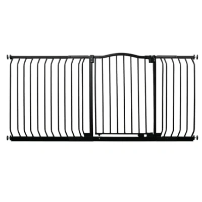 Image of Bettacare Curved Top Dog Gate, 216cm 225cm, Matt Black, Pressure Fit Pet Barrier, Easy Installation