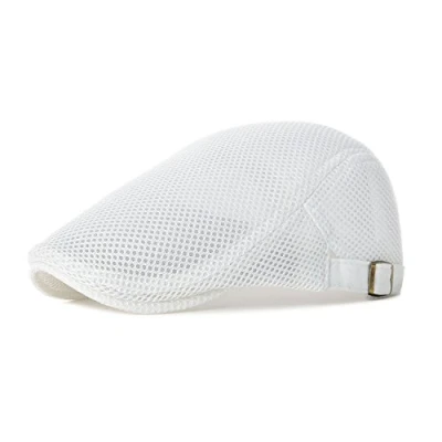 Image of Kuyou Men&#039;s Peaked Summer Flat Cap, White, One Size