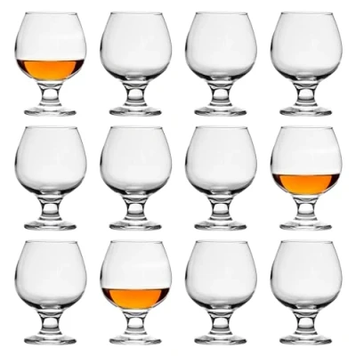 Image of LAV 12x Clear 390ml Misket Brandy Glasses Cognac Port Wine Whisky Gin Balloon Drinking Snifter Tumbler Set