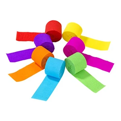Image of Talking Tables RAIN Paper Streamers Rainbow Party Birthday, Pride Month, Summer, Indoor Outdoor or Home Decor, 7 Colours, 70 Metres, RBSTREAMERS