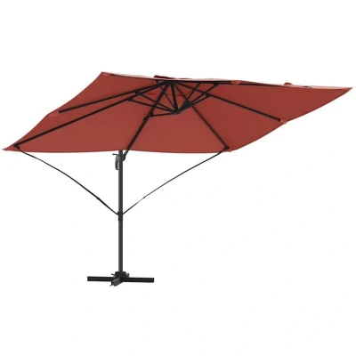 Image of vidaXL Cantilever Umbrella Terracotta Polyester, Steel Large
