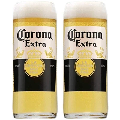 Image of Official 2 x Nucleated Corona Extra Pint Glass Original Clear, 1pints