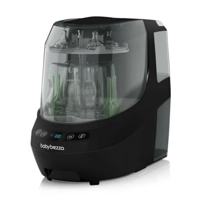 Image of Baby Brezza Bottle Washer Pro 3 in 1 Cleaner; Wash, Sterilise, Dry Universal Cleaning for All Bottles: Plastic + Glass Newborn Dummy Breast Pump Parts HEPA Filtration Black
