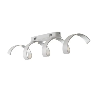 Image of HELIX LED Swirl Semi Flush Light White, Silver 1600lm 3000K 80x18x13.5cm