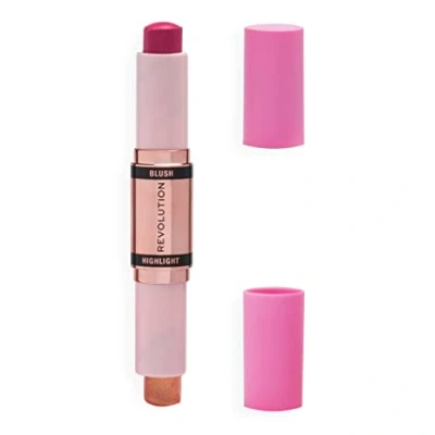 Image of Revolution Beauty London, Blush and Highlight Stick, Golden Shine, Face Blusher Highlighter, 4.3g