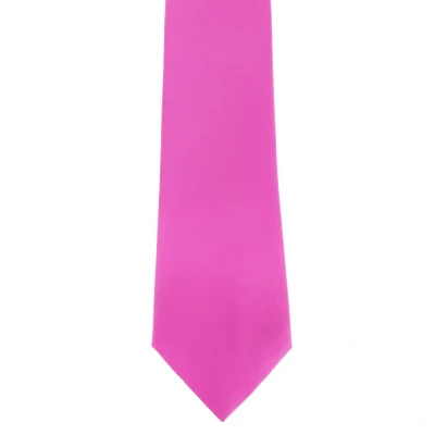 Image of Premier Mens Plain Satin Tie (Narrow Blade) (Pack of 2) (Hot Pink) One Size
