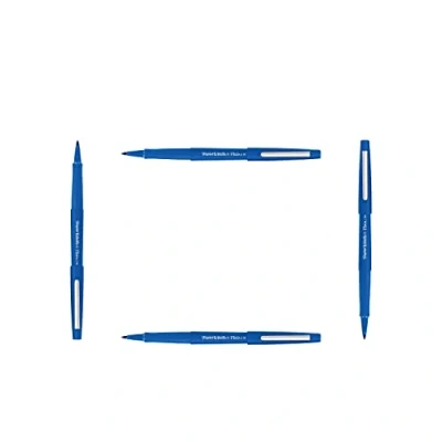 Image of Papermate Flair Original Felt Tip Pen, Width 1 mm, Ink Colour: Blue, Pack of 4