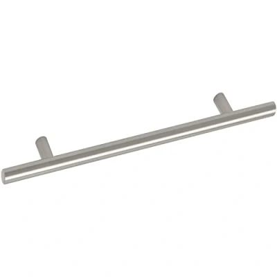 Image of OBF Grimme Cristo 8514210096 Cabinet Handle (Barell) Diameter 12 mm Hollow Width 176 Bar Brushed Stainless Steel Silver Hole Spacing 96