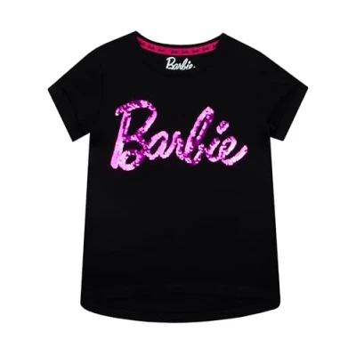Image of Popgear Barbie T Shirt Clothes for Girls Sequin Top Girls’ Shirts Black 9 10 Years