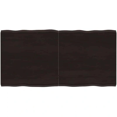 Image of vidaXL Table Top Dark Brown 120x60x(2 4) cm Treated Solid Wood Live Edge
