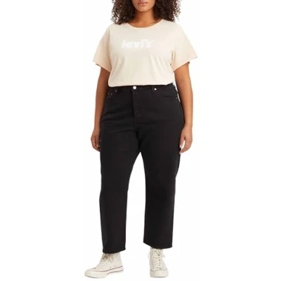 Image of Levi&#039;s Women&#039;s Plus Size 501 Crop Jeans, Black Sprout, 24W