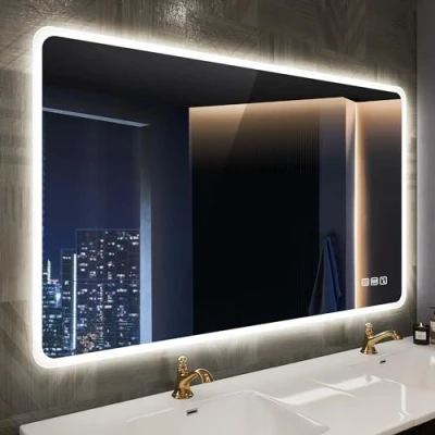 Image of STARLEAD 1000x700 mm Bathroom Mirror with LED Lights for Wall, Bluetooth, Anti Fog, 3 Colors Dimmable Mirror, Memory Function, HD Tempered Glass, IP44 Smart (Horizontal/Vertical)