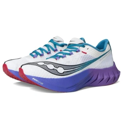 Image of Saucony Men&#039;s Endorphin Pro 4 Sneaker, White/Shadow, 9