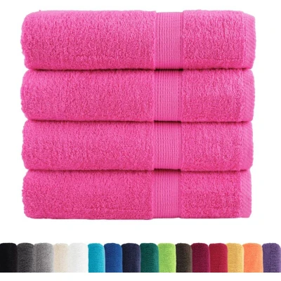 Image of vidaXL Premium Hand Towels SOLUND 4 pcs Pink 50x100 cm 600 gsm