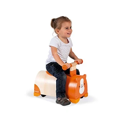 Image of Janod Hamster Ride On Wooden Toy Locker 4 Wheels, Silicone Protective Edges from 1 Year Old, J08050