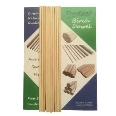 Image of Trustleaf 6mm x 30cm Birch Hardwood Wooden Dowels (10 Dowels)